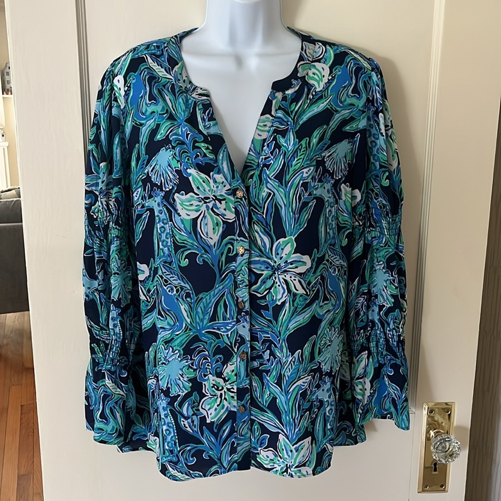 LIlly Pulitzer Maritza Top High Tide sz M